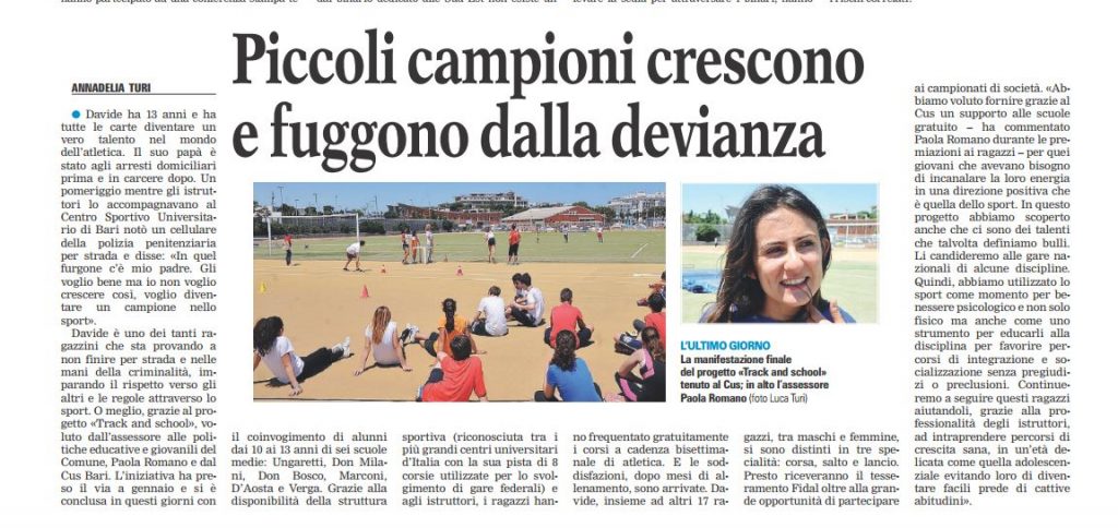 Track and School gazzetta